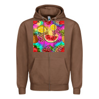 Chestnut fruits leopard tie dye seamless pattern Zipper Hoodie - Zillion Design Studio