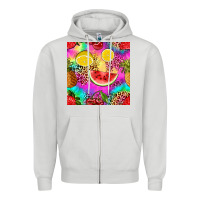 Dove Grey fruits leopard tie dye seamless pattern Zipper Hoodie - Zillion Design Studio