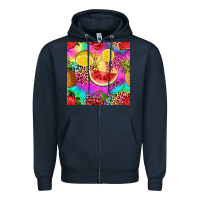 Navy fruits leopard tie dye seamless pattern Zipper Hoodie - Zillion Design Studio