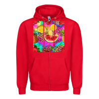 Red fruits leopard tie dye seamless pattern Zipper Hoodie - Zillion Design Studio