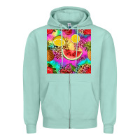 Seafoam fruits leopard tie dye seamless pattern Zipper Hoodie - Zillion Design Studio