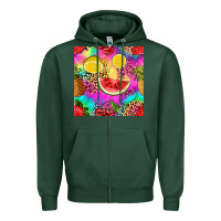 Sports Green fruits leopard tie dye seamless pattern Zipper Hoodie - Zillion Design Studio