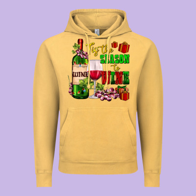 Tis The Season To Wine Vintage Hoodie Designed By Adodesignshop