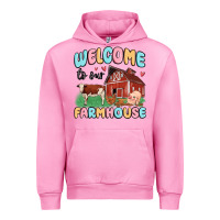Fuchsia Pink welcome to our farmhouse Urban Hoodie - MaliasSmallBusiness