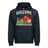 Navy welcome to our farmhouse Urban Hoodie - MaliasSmallBusiness