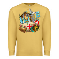 Antique Gold nurse  cross and jesus Premium Sweatshirt - AdoDesignShop