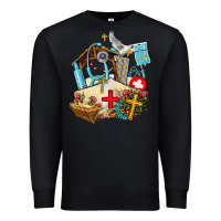 Black nurse  cross and jesus Premium Sweatshirt - AdoDesignShop
