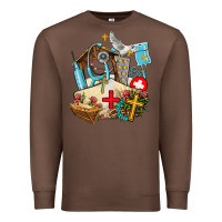 Chestnut nurse  cross and jesus Premium Sweatshirt - AdoDesignShop