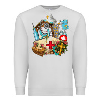 Dove Grey nurse  cross and jesus Premium Sweatshirt - AdoDesignShop