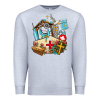 Heather Grey nurse  cross and jesus Premium Sweatshirt - AdoDesignShop