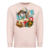 Pale Pink nurse  cross and jesus Premium Sweatshirt - AdoDesignShop