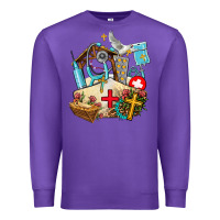 Purple nurse  cross and jesus Premium Sweatshirt - AdoDesignShop