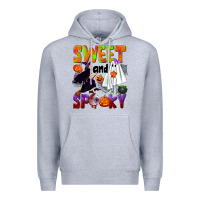 Heather Grey Sweet and spooky Premium Hoodie - NancyCooperArtShop