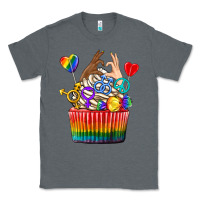 Charcoal Heather pride rainbow cupcake Classic Tee - texasbilliewilder
