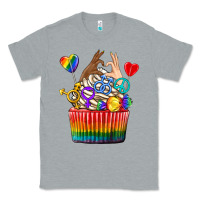 Heather Grey pride rainbow cupcake Classic Tee - texasbilliewilder