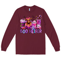 Burgundy Halloween boo Heifer coffee cups Long Sleeve Tee - RanaPortraitStore
