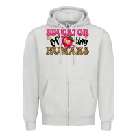 Dove Grey educator of tiny humans Zipper Hoodie - texasbilliewilder
