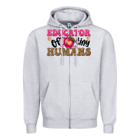 Heather Grey educator of tiny humans Zipper Hoodie - texasbilliewilder