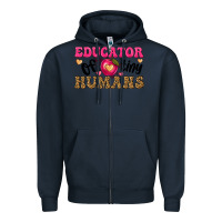 Navy educator of tiny humans Zipper Hoodie - texasbilliewilder