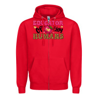 Red educator of tiny humans Zipper Hoodie - texasbilliewilder