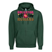 Sports Green educator of tiny humans Zipper Hoodie - texasbilliewilder
