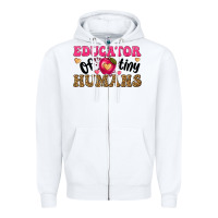 White educator of tiny humans Zipper Hoodie - texasbilliewilder