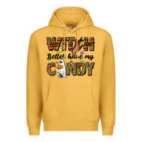 Mustard Witch better have my candy Premium Hoodie - NancyCooperArtShop