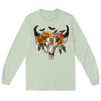Matcha Halloween Bull Skull Long Sleeve Tee - RanaPortraitStore