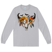 Moon Dust Halloween Bull Skull Long Sleeve Tee - RanaPortraitStore