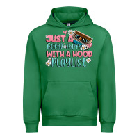 Emerald just a good mom with a hood playlist Urban Hoodie - MaliasSmallBusiness