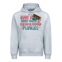 Heather Grey just a good mom with a hood playlist Urban Hoodie - MaliasSmallBusiness