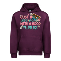 Mauve Wine just a good mom with a hood playlist Urban Hoodie - MaliasSmallBusiness