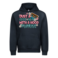 Navy just a good mom with a hood playlist Urban Hoodie - MaliasSmallBusiness