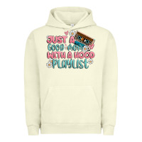 Pigment Pistachio just a good mom with a hood playlist Urban Hoodie - MaliasSmallBusiness