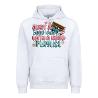 White just a good mom with a hood playlist Urban Hoodie - MaliasSmallBusiness