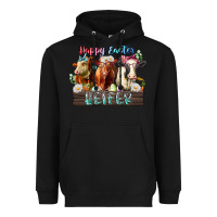 Black happy easter heifer Heavyweight Hoodie - RacoonDesign