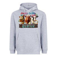 Heather Grey happy easter heifer Heavyweight Hoodie - RacoonDesign