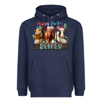 Navy happy easter heifer Heavyweight Hoodie - RacoonDesign