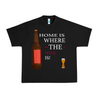 Black HOME IS WHERE THE WINE IS Urban Heavy Tee - Bettercallsaul