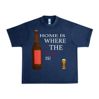 Navy HOME IS WHERE THE WINE IS Urban Heavy Tee - Bettercallsaul