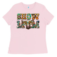 Bubblegum Pink show mom brown calf eye glasses Ladies Tee - BarkalooDesign