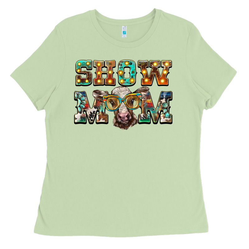 Show Mom Brown Calf Eye Glasses Ladies Tee by BarkalooDesign | Teevron