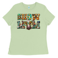 Matcha show mom brown calf eye glasses Ladies Tee - BarkalooDesign