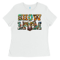 White show mom brown calf eye glasses Ladies Tee - BarkalooDesign