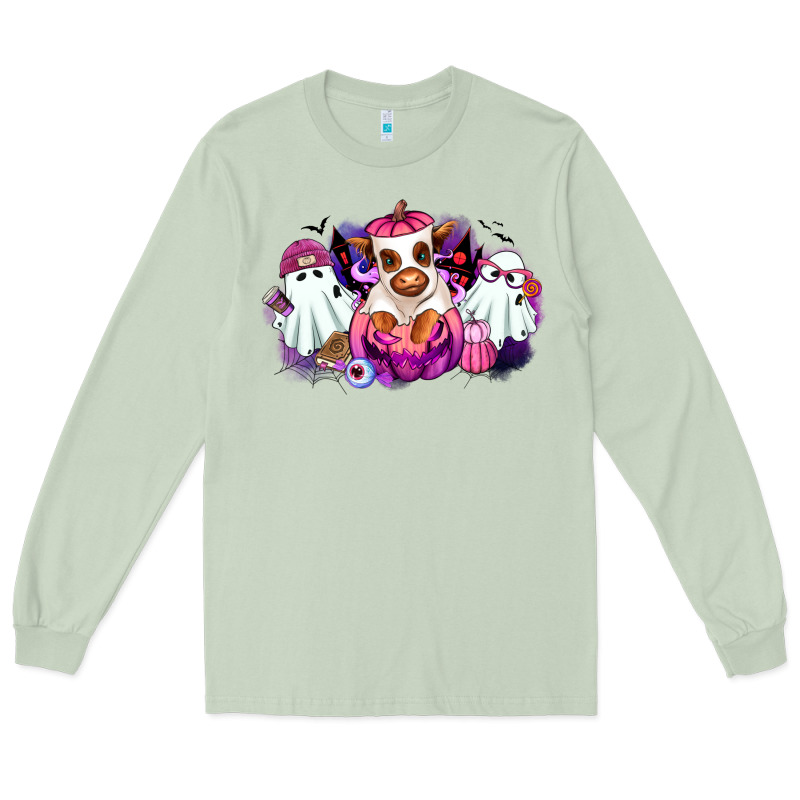 Halloween Ghost Heifer Long Sleeve Tee by RanaPortraitStore | Teevron