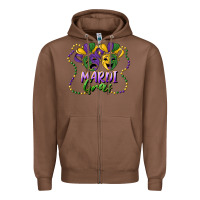 Chestnut mardi gras mask and beads Zipper Hoodie - RanaPortraitStore