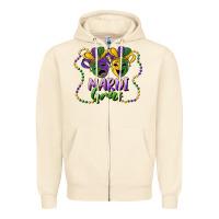 Sandshell mardi gras mask and beads Zipper Hoodie - RanaPortraitStore