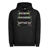 Pigment Black reading because realitys overrated Urban Hoodie - MaliasSmallBusiness