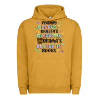 Pigment Peanut Butter reading because realitys overrated Urban Hoodie - MaliasSmallBusiness