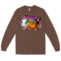 Chestnut Halloween ghost and jack o lantern Long Sleeve Tee - RanaPortraitStore
